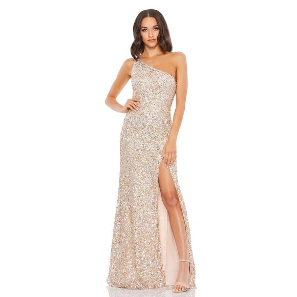 Mac Duggal Dresses & Skirts - Mac Duggal Sequin One Shoulder Gown With Embellishments 10729 NEW Size 10